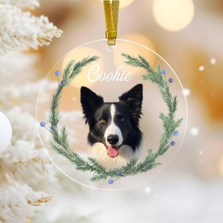 Personalized Dog Wall Art Ornament For Christmas - Custom Pet Photo Gift