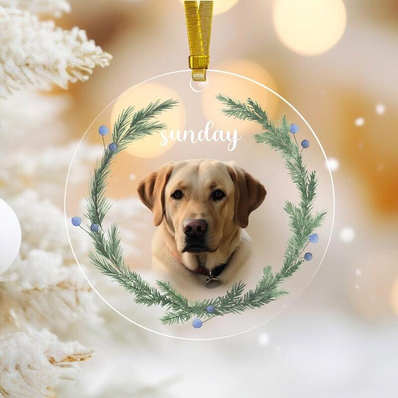 Personalized Dog Wall Art Ornament For Christmas - Custom Pet Photo Gift