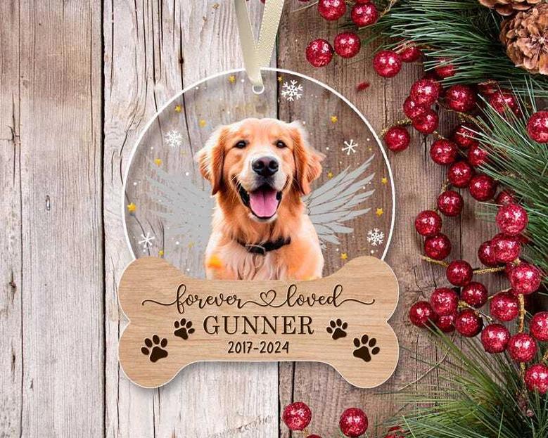 Personalized Dog Christmas Ornaments - Custom Pet Memorial Keepsake For Dog Lovers