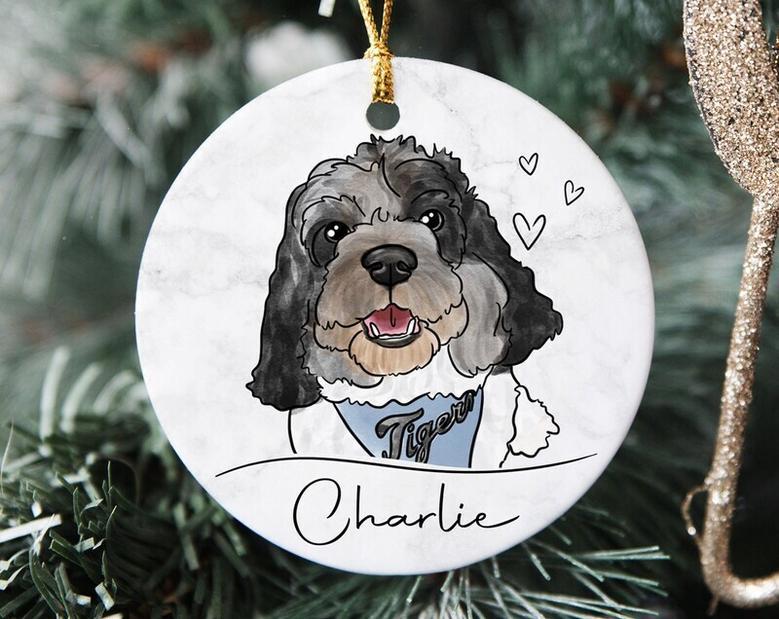 Personalized Dog Cat Watercolor Memorial Ornament - Pet Loss Keepsake For Living Room