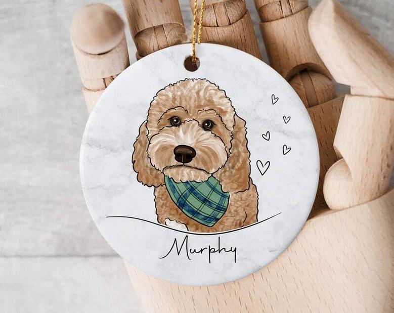 Personalized Dog Cat Watercolor Memorial Ornament - Pet Loss Keepsake For Living Room