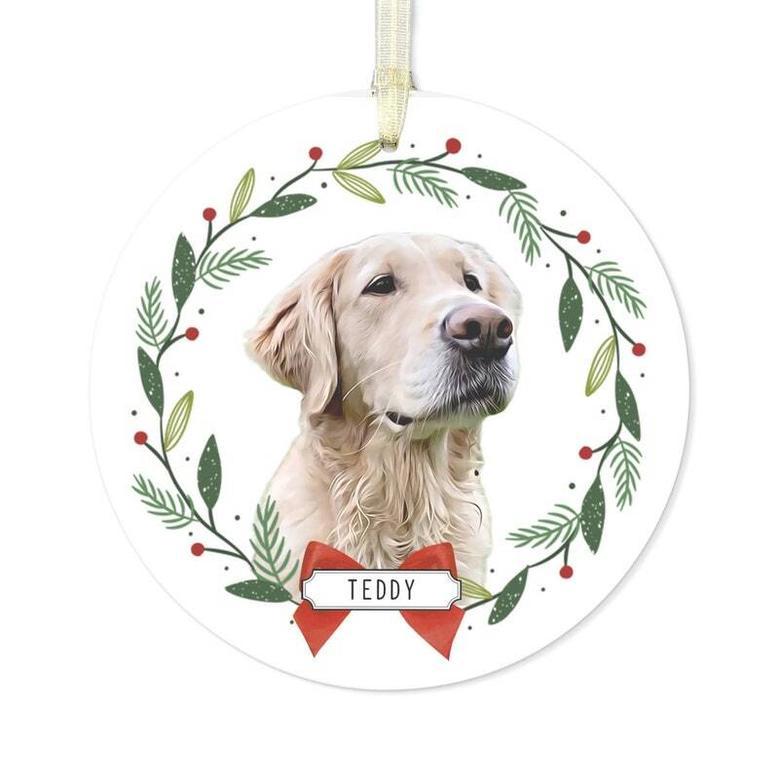 Custom Dog Wall Art Ornament - Personalized Pet Photo Christmas Gift For Dog Mom