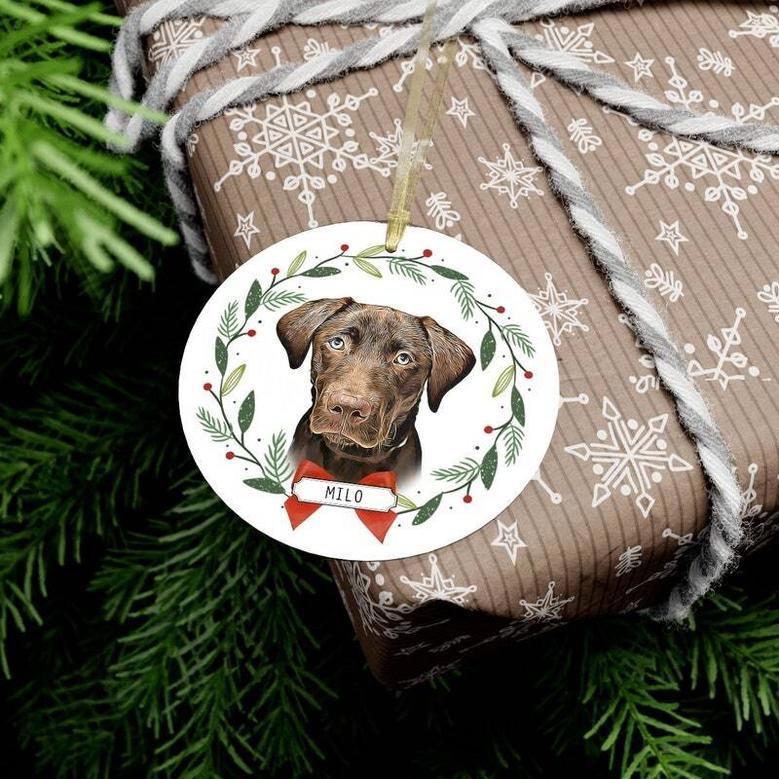 Custom Dog Wall Art Ornament - Personalized Pet Photo Christmas Gift For Dog Mom