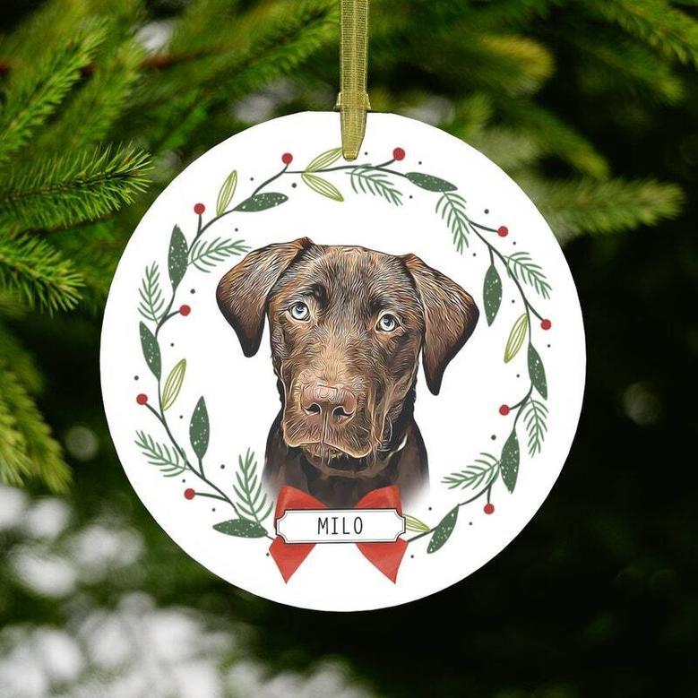 Custom Dog Wall Art Ornament - Personalized Pet Photo Christmas Gift For Dog Mom