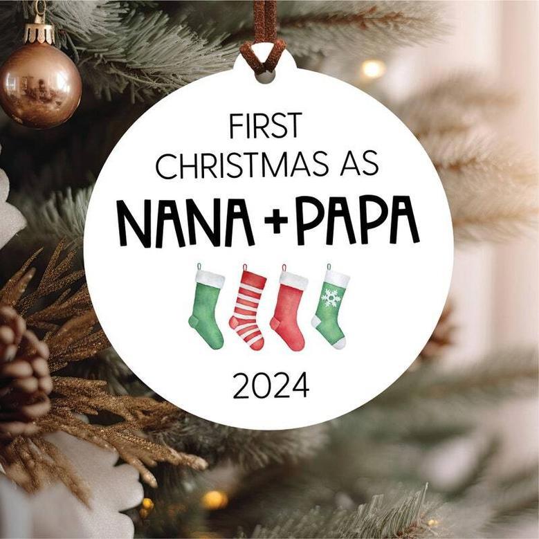 Heartfelt First Christmas Ornament For Grandma And Grandpa - Personalized Gift For New Grandparents