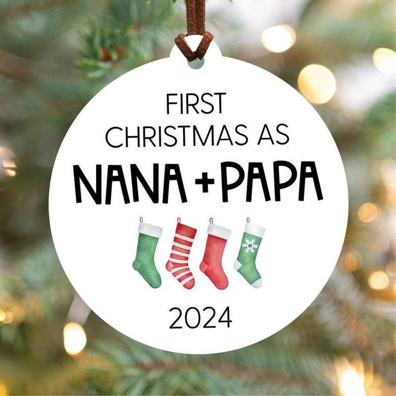 Heartfelt First Christmas Ornament For Grandma And Grandpa - Personalized Gift For New Grandparents