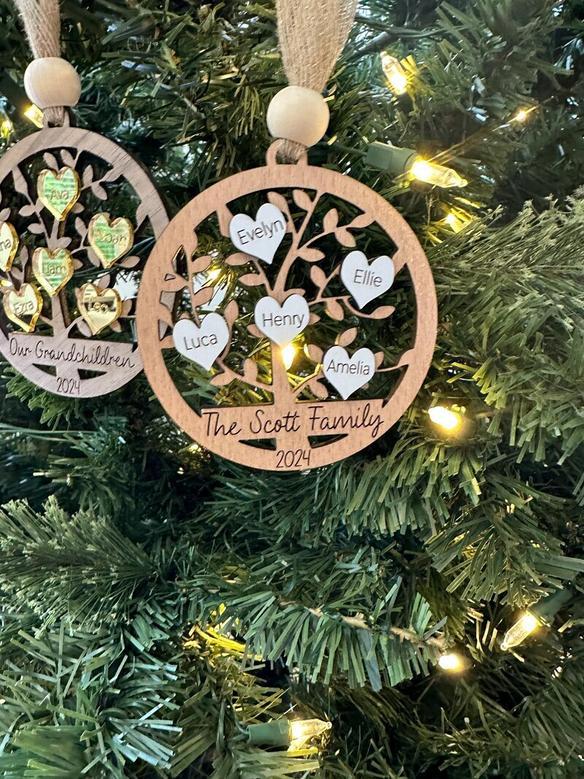 Personalized Grandma Family Tree Ornament For Christmas 2024 Home DéCor