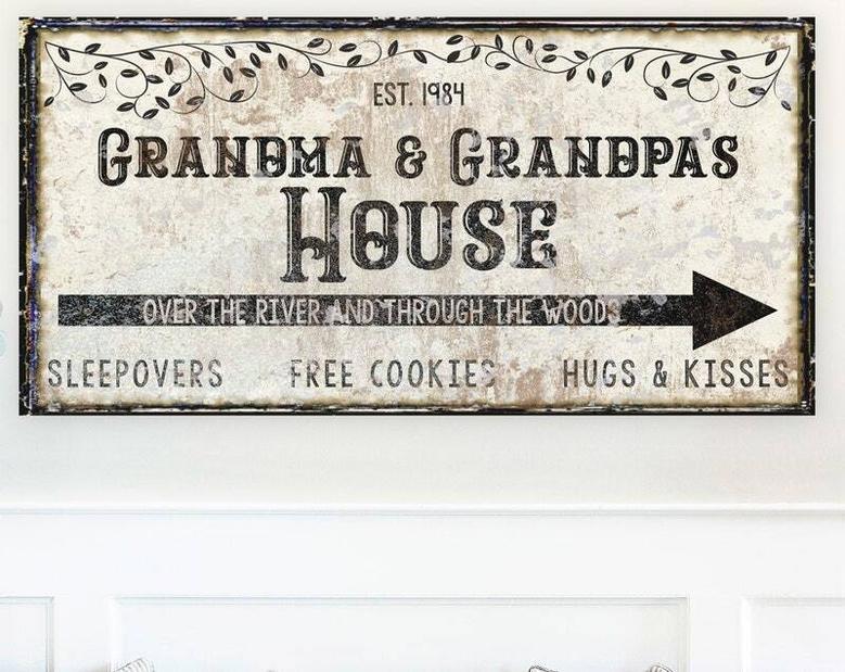 Thoughtful Grandpa Metal Sign For Grandparent's House Modern Farmhouse Decor