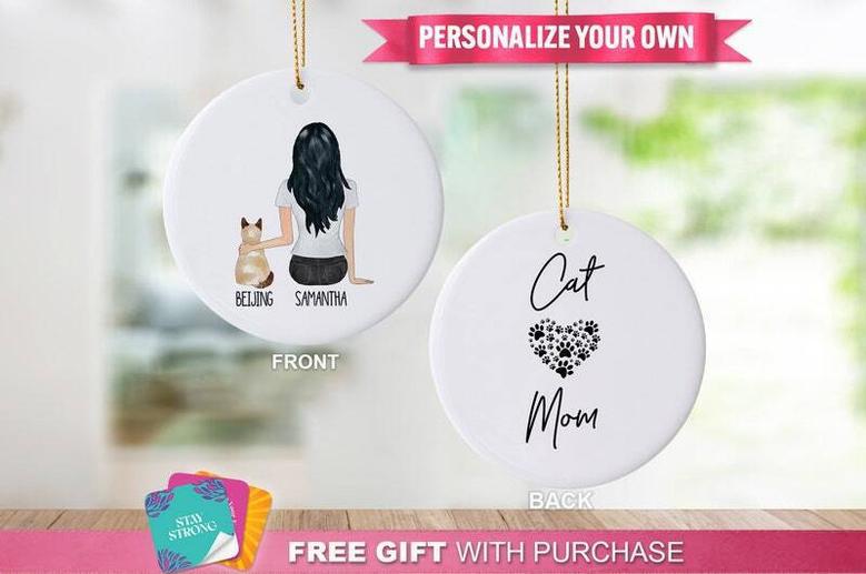 Thoughtful Cat Mom Ornament Gift For Cat Lovers - Custom Aluminum Design For Christmas Or Mother's Day