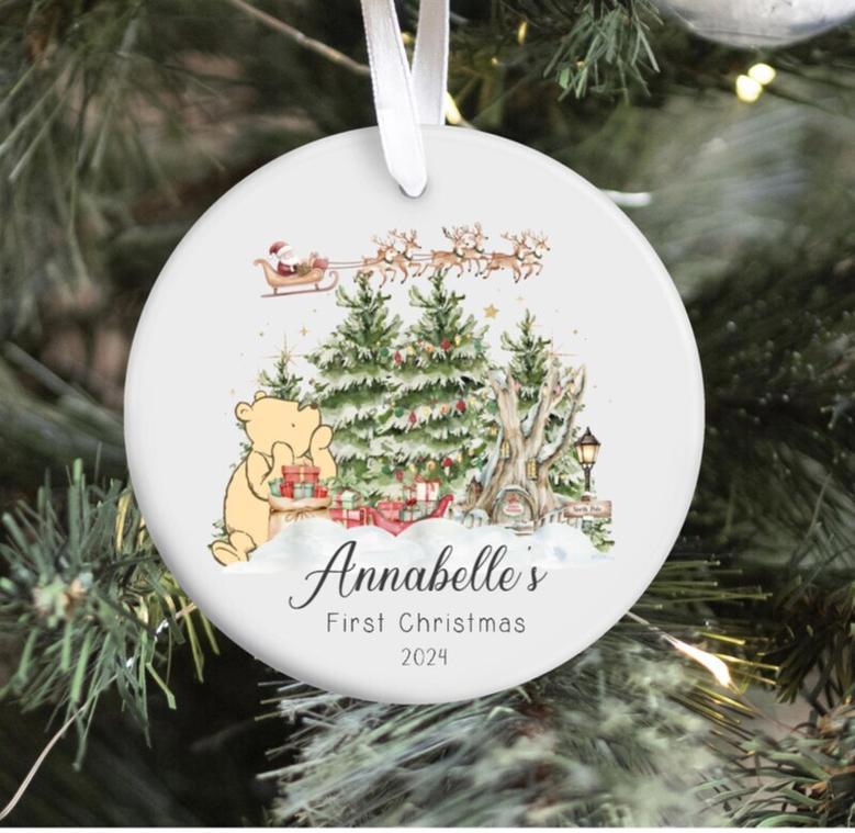 Thoughtful Personalized Classic Winnie The Pooh Baby Ornament For Grandma's First Christmas