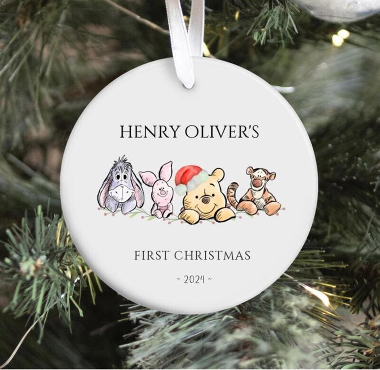 Thoughtful Personalized Classic Winnie The Pooh Baby Ornament For Grandma's First Christmas