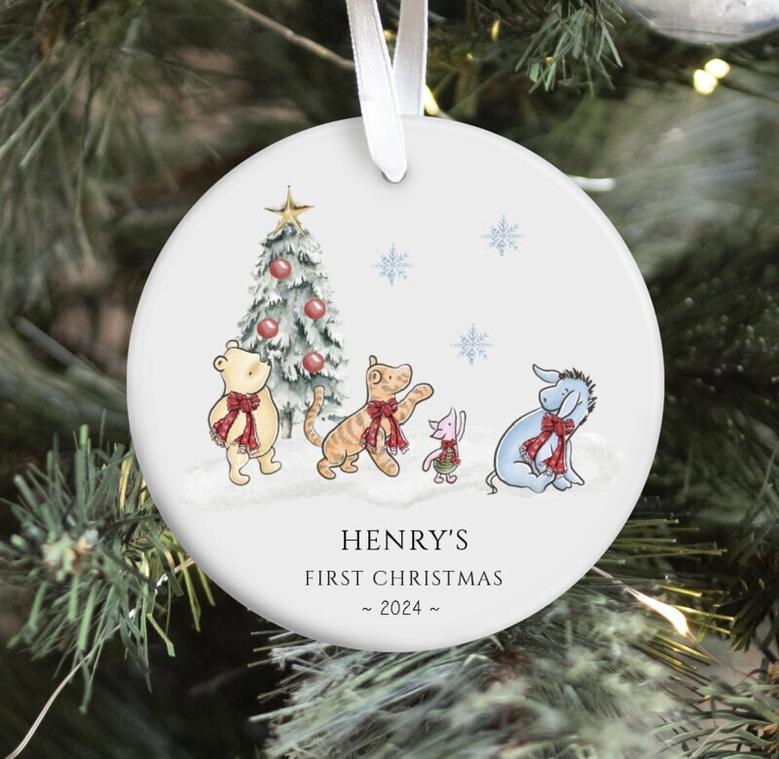 Thoughtful Personalized Classic Winnie The Pooh Baby Ornament For Grandma's First Christmas