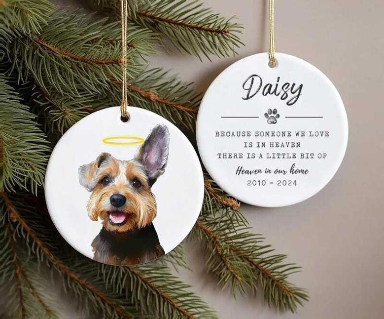 Heartfelt Personalized Dog Wall Art Memorial Ornament - Sympathy Gifts For Pet Loss, Custom Dog Photo Tribute