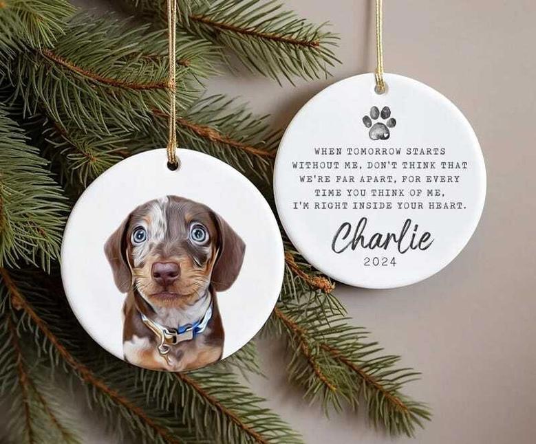 Heartfelt Personalized Dog Wall Art Memorial Ornament - Sympathy Gifts For Pet Loss, Custom Dog Photo Tribute