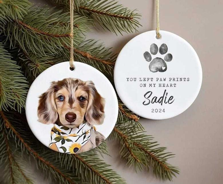 Heartfelt Personalized Dog Wall Art Memorial Ornament - Sympathy Gifts For Pet Loss, Custom Dog Photo Tribute