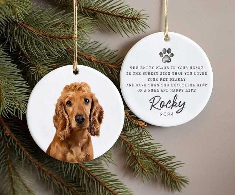 Heartfelt Personalized Dog Wall Art Memorial Ornament - Sympathy Gifts For Pet Loss, Custom Dog Photo Tribute