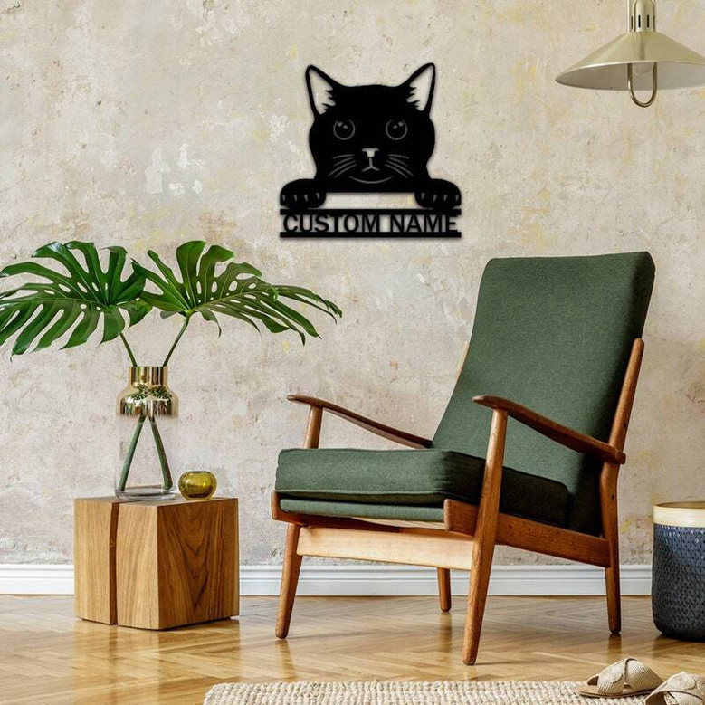 Custom Cat Mom Metal Sign For Cat Lovers - Personalized Pet Wall Decor For Living Room Or Bedroom