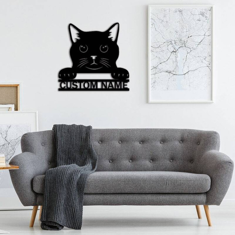 Custom Cat Mom Metal Sign For Cat Lovers - Personalized Pet Wall Decor For Living Room Or Bedroom