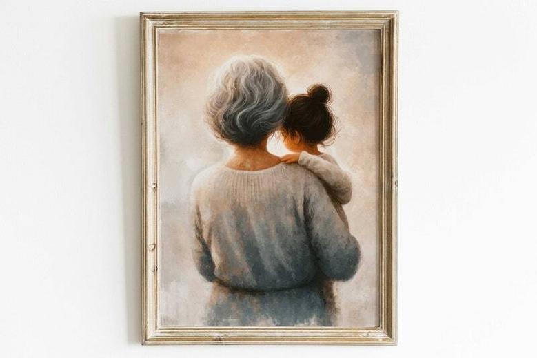 Thoughtful Grandmother Painting Canvas Gift For Grandchildren - Personalized Wall Art For Living Room