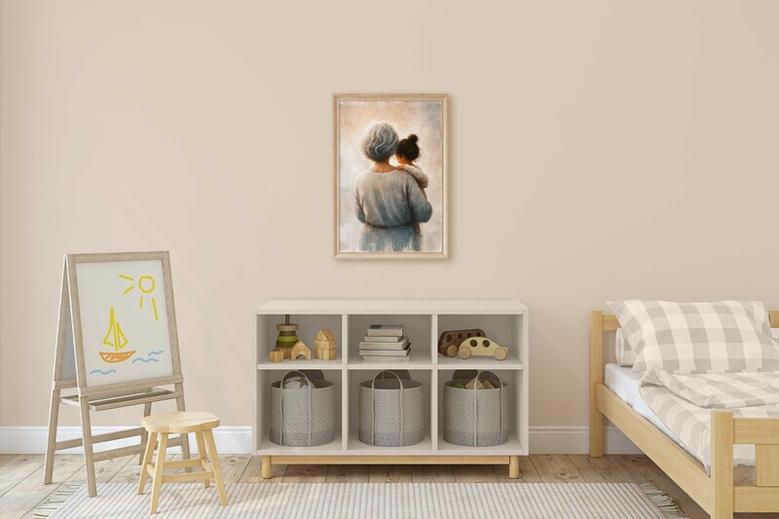 Thoughtful Grandmother Painting Canvas Gift For Grandchildren - Personalized Wall Art For Living Room