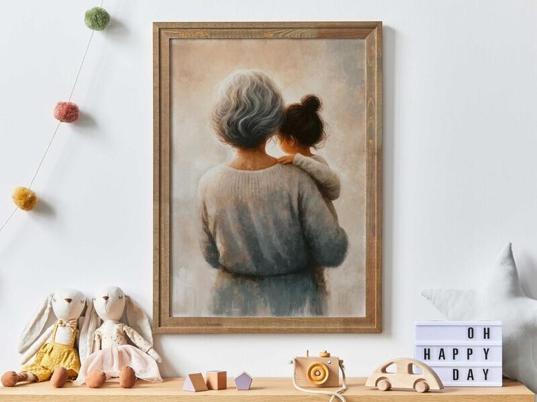 Thoughtful Grandmother Painting Canvas Gift For Grandchildren - Personalized Wall Art For Living Room