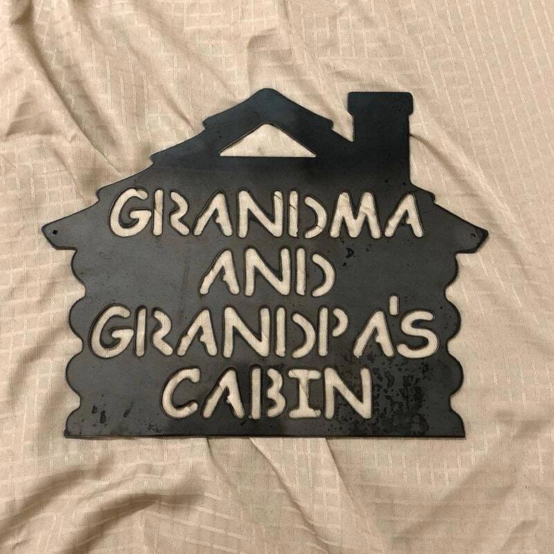 Thoughtful Rustic Style Grandpa Cabin Metal Sign – Perfect For Grandparent's Retreat