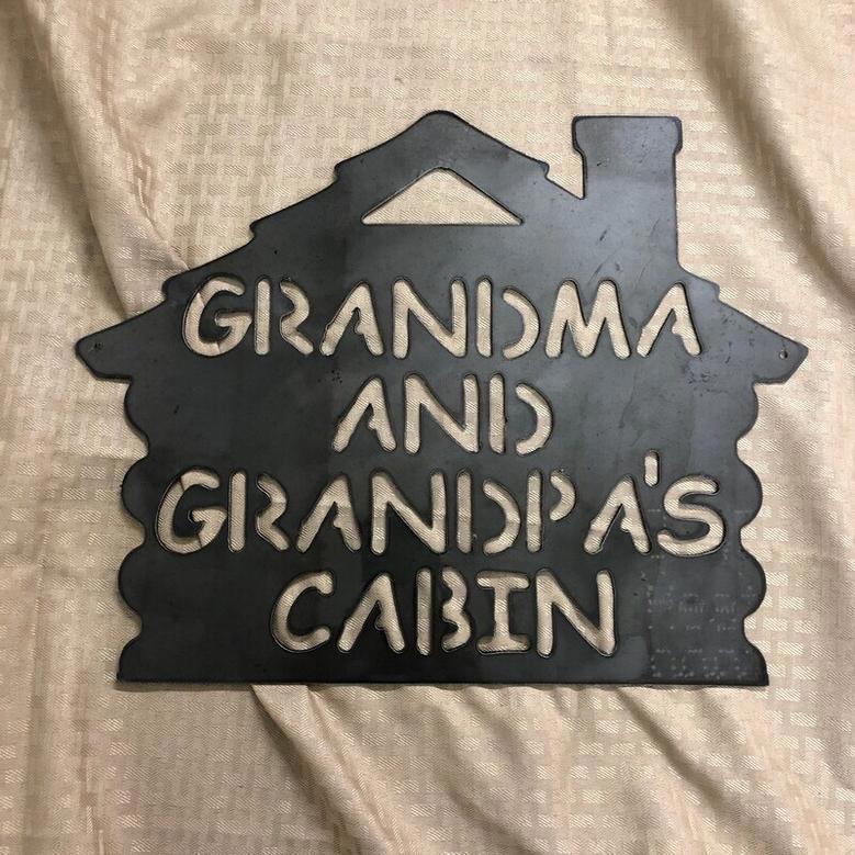 Thoughtful Rustic Style Grandpa Cabin Metal Sign – Perfect For Grandparent's Retreat