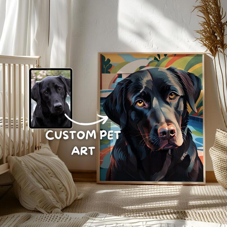 Personalized Dog Wall Art Pop Art Canvas - Vibrant Pet Portrait Decor