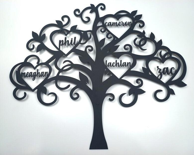 Personalized Family Tree Wall Decor - Metal Sign For Living Room, Thoughtful Gift For Family Name Customization