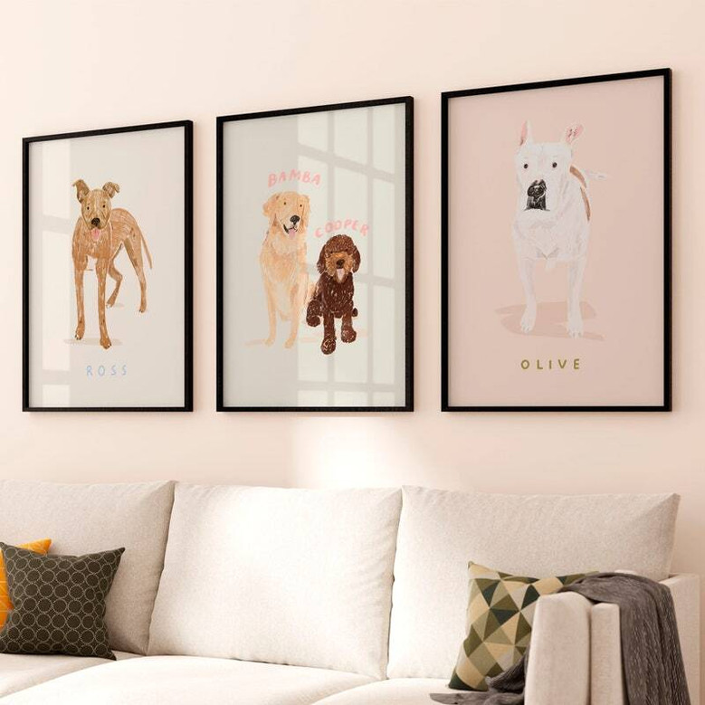 Custom Handdrawn Ugly Dog Canvas Portrait for Pet Lovers