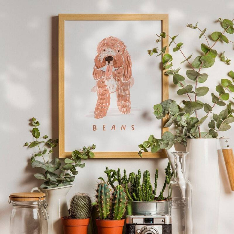 Custom Handdrawn Ugly Dog Canvas Portrait for Pet Lovers