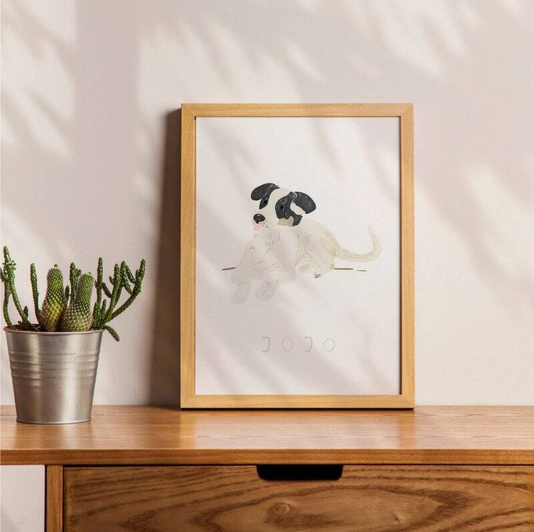 Custom Handdrawn Ugly Dog Canvas Portrait for Pet Lovers