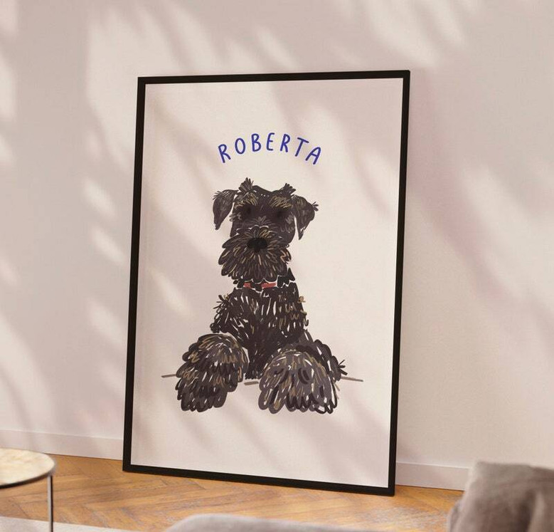 Custom Handdrawn Ugly Dog Canvas Portrait for Pet Lovers