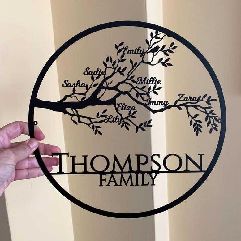 Personalized Family Tree Metal Wall Art DéCor For Living Room Anniversary Gift