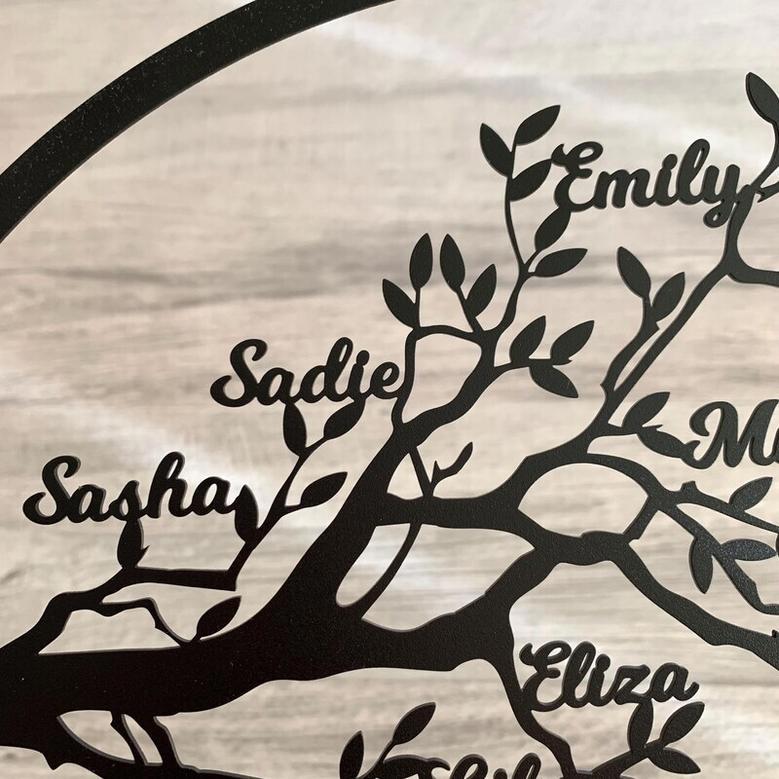 Personalized Family Tree Metal Wall Art DéCor For Living Room Anniversary Gift