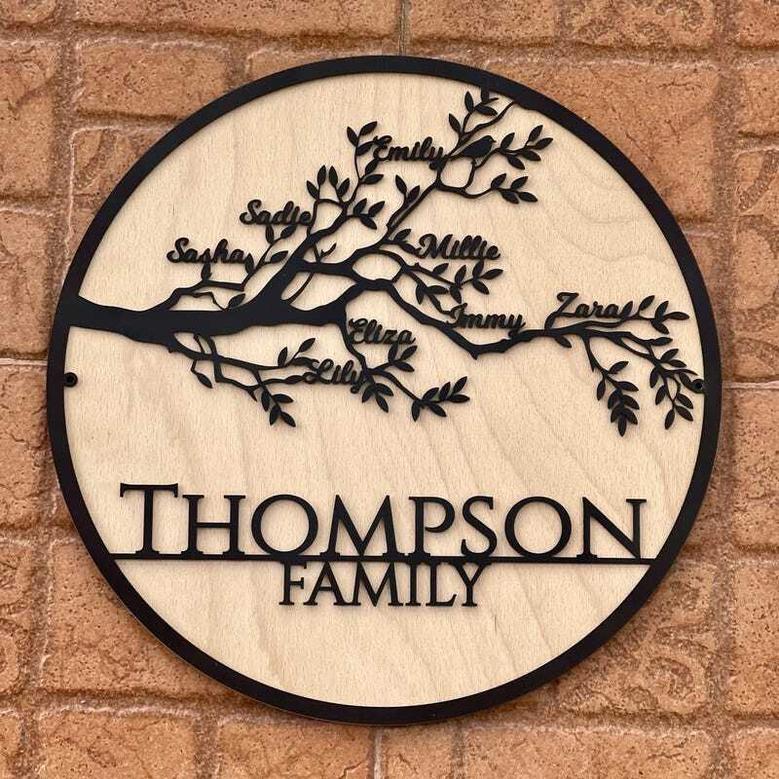 Personalized Family Tree Metal Wall Art DéCor For Living Room Anniversary Gift