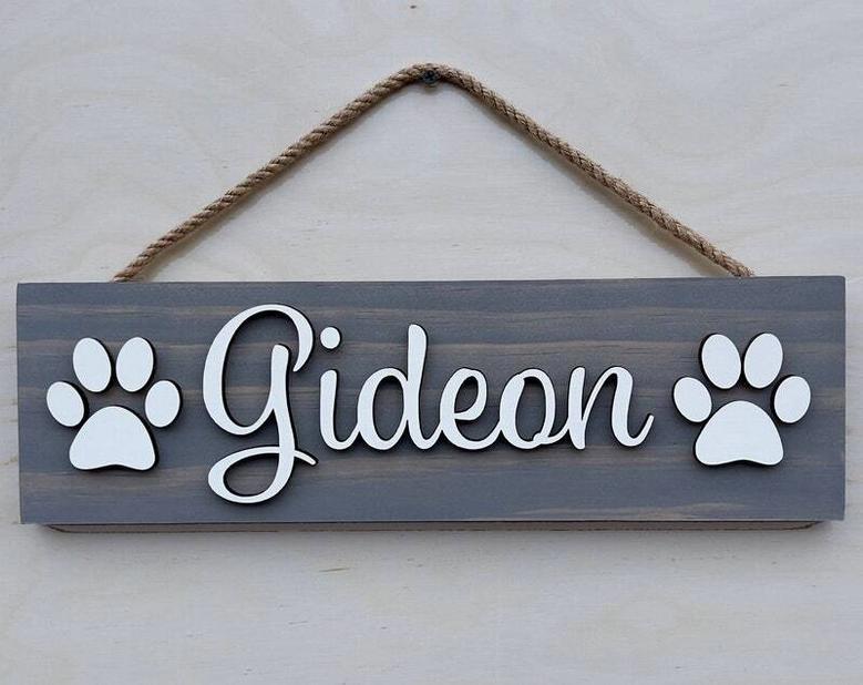 Custom 3D Dog Wall Art Sign - Personalized Paw For Pet Food Area