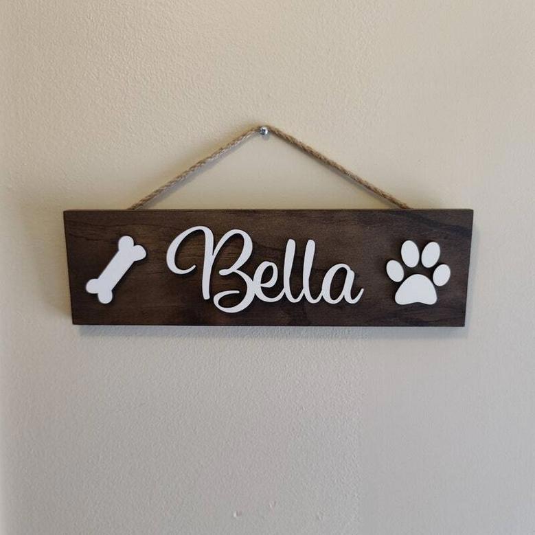 Custom 3D Dog Wall Art Sign - Personalized Paw For Pet Food Area