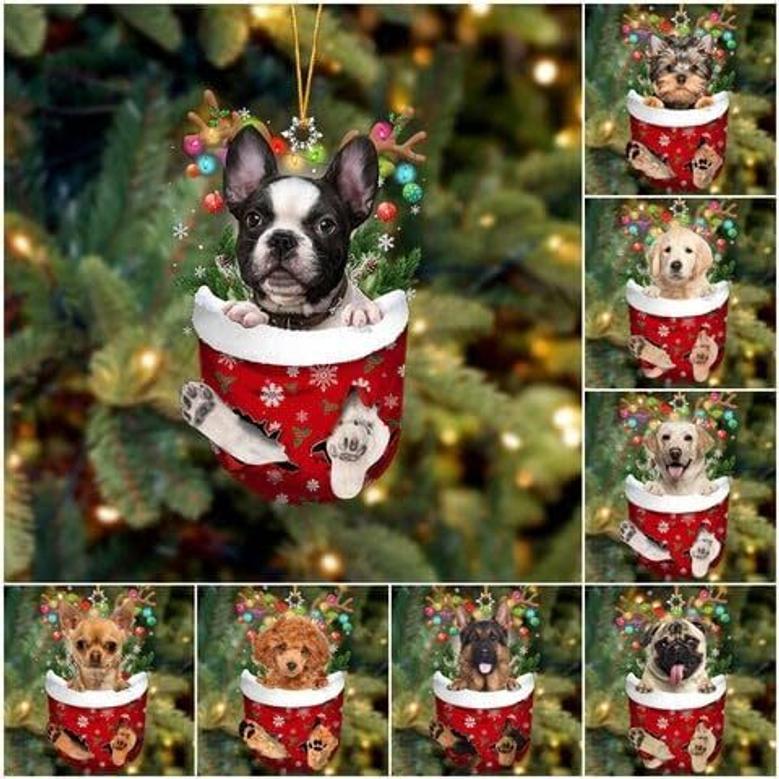 Charming Dog Wall Art: Personalized Acrylic Ornament For Christmas Tree - Gift For Dog Lovers