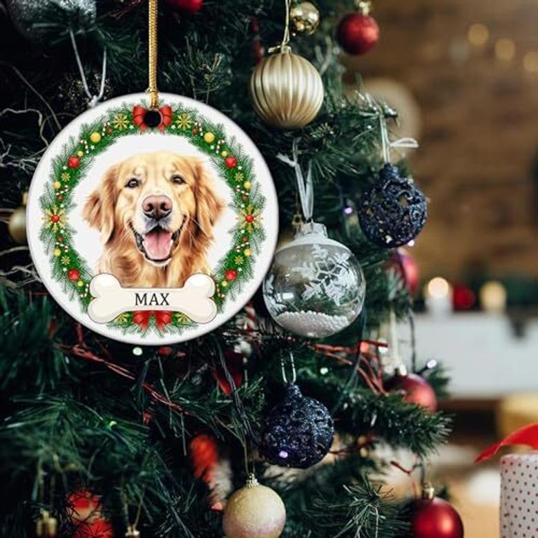 Custom Dog Photo & Name Ornament - Xmas Tree Decoration For Pet Lovers 2024