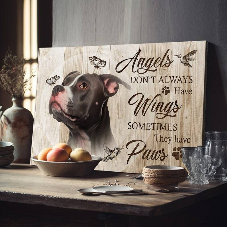 Personalized Dog Memorial Canvas - "Angels Have Wings" Tribute