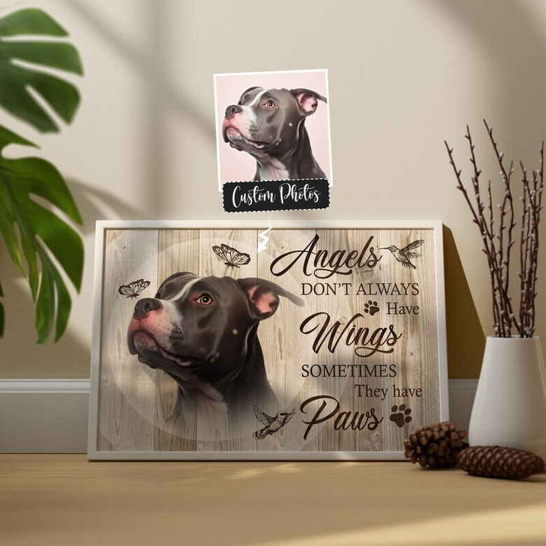 Personalized Dog Memorial Canvas - "Angels Have Wings" Tribute