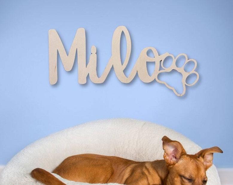 Personalized Dog Wall Art Metal Sign - Custom Name Plaque For Pet Lovers, Dog Kennel Decor, Indoor/Outdoor Use