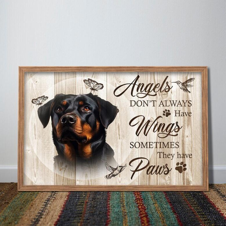 Heartfelt Personalized Dog Canvas For Dog Lovers - Angels Don't Always Have Wings Art Decor For Living Room