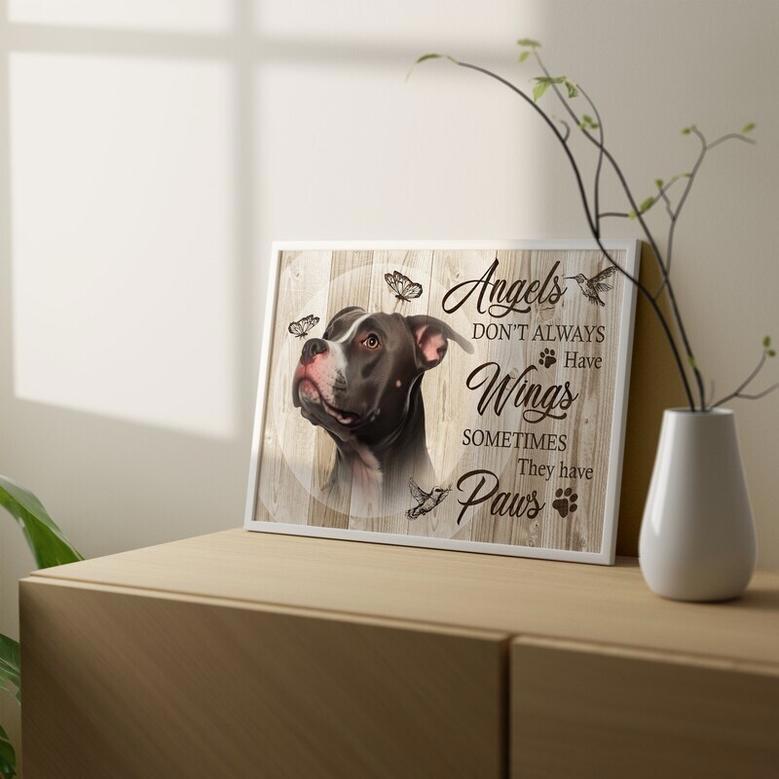 Heartfelt Personalized Dog Canvas For Dog Lovers - Angels Don't Always Have Wings Art Decor For Living Room