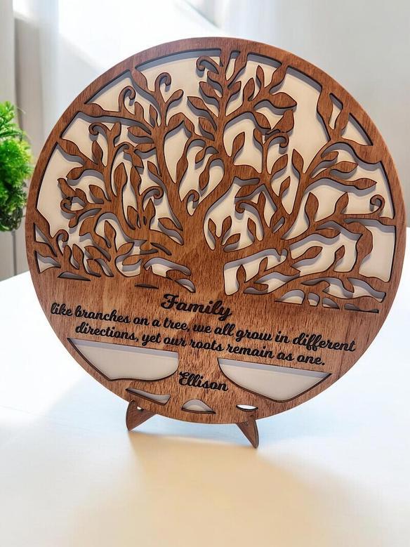 Heartfelt Family Tree Wall Decor For Mom - Custom Wooden Sign For Mother's Day Gift