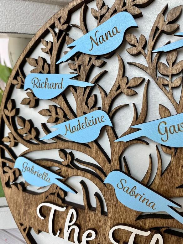 Family Tree Wall Decor For Mother's Day Or Grandma Gift With Names