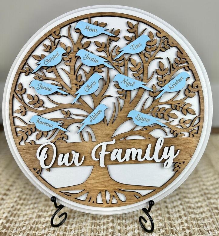 Family Tree Wall Decor For Mother's Day Or Grandma Gift With Names