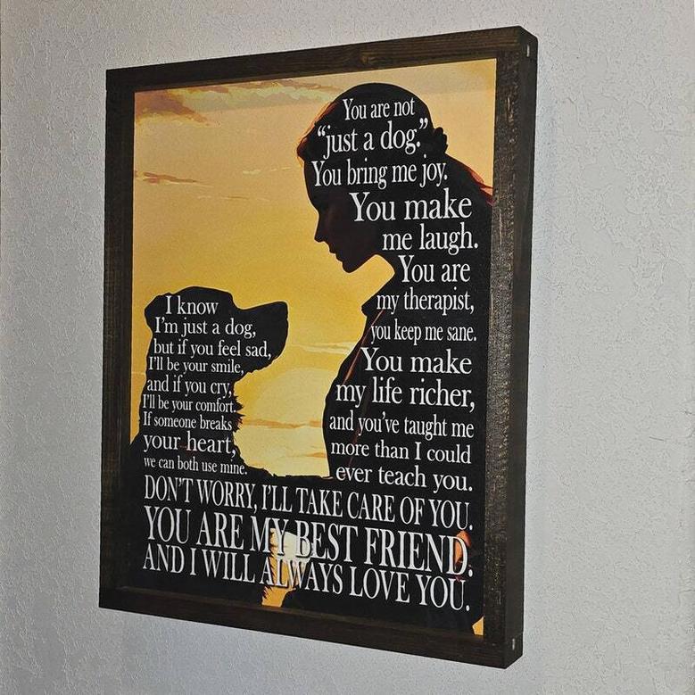 Framed Sentimental Dog Wall Art Canvas Tribute For Pet Lovers - A Touching Unconditional Love Gift For Living Room