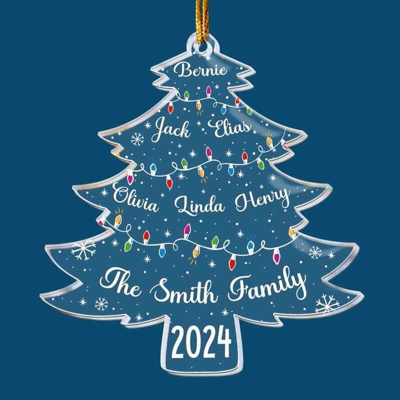 Personalized Family Tree Wall Decor Acrylic Ornament For Christmas 2024 Holiday Keepsake Gift